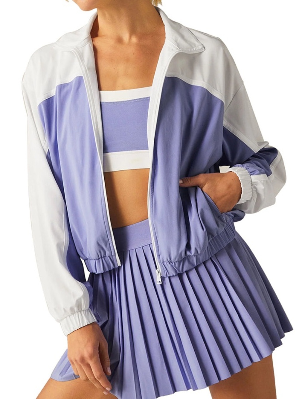 Beyond Yoga Colorblock Go Retro Athletic Jacket NWT